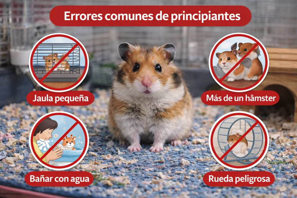 Errores comunes de principiantes al cuidar hámsters
