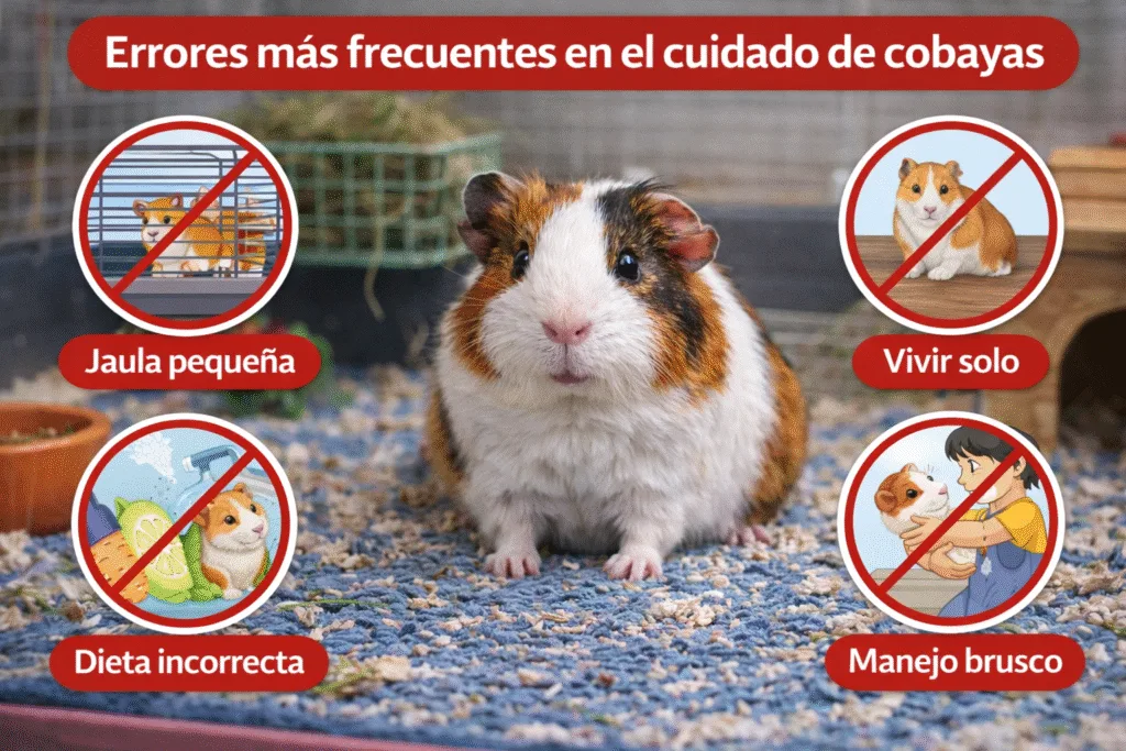 Errores más frecuentes en el cuidado de cobayas