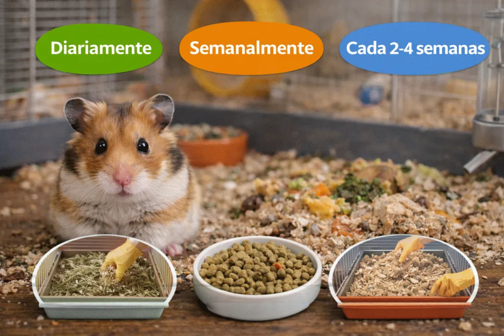 ¿Cuántas veces limpiar la jaula del hámster sin perjudicar al animal?