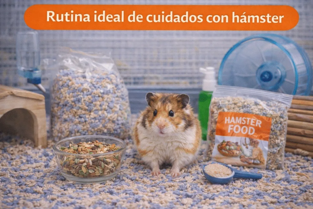 Rutina ideal de cuidados con hámster