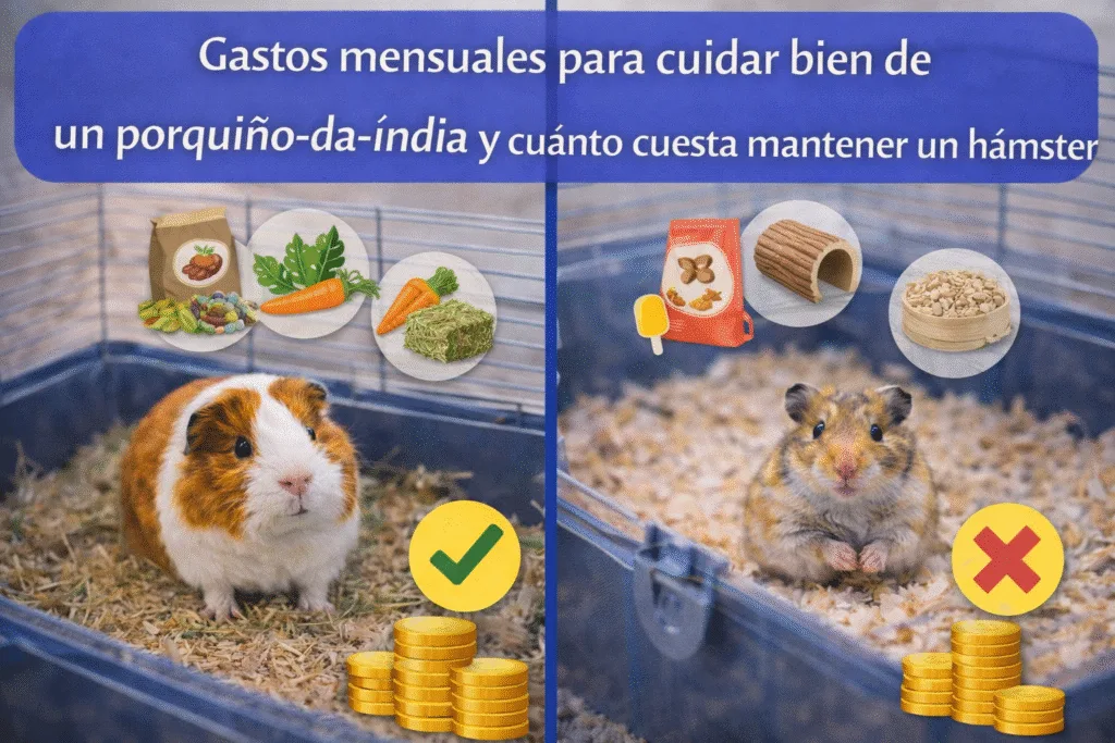 ¿Cuánto cuesta mantener un hámster o una cobaya al mes? Guía realista de gastos para familias